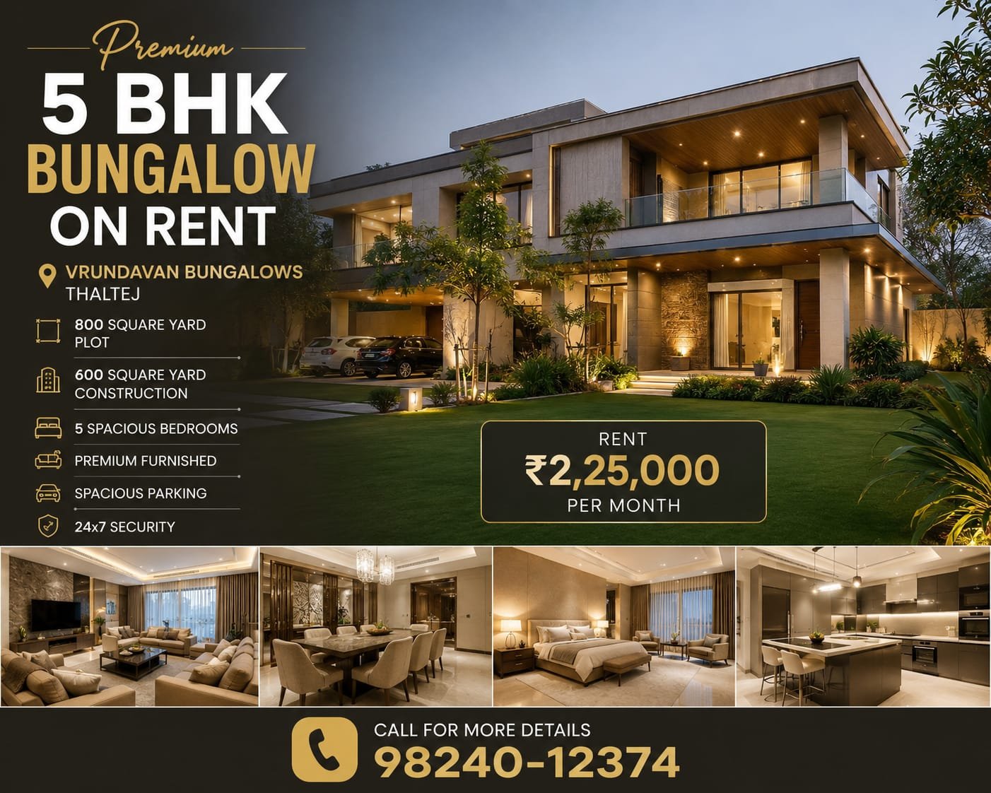5 BHK Bungalow - Vrundavan Bungalows, Thaltej