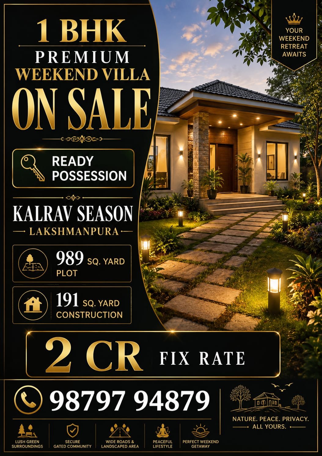 1 BHK Premium Weekend Villa - Kalrav Season